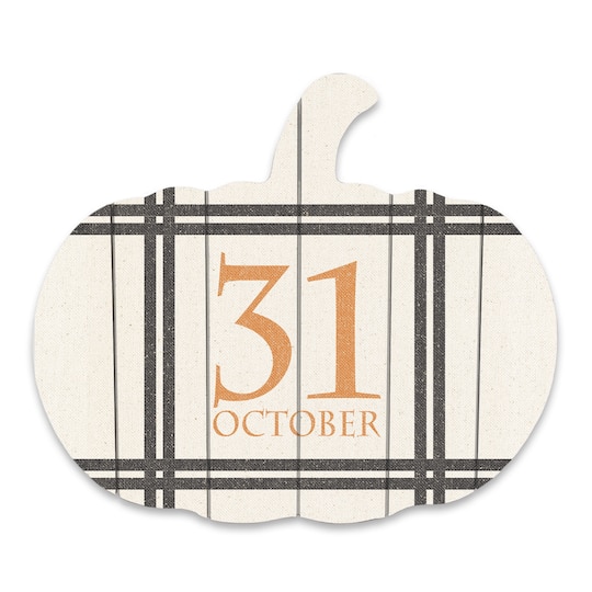 October 31 Pumpkin Shaped Pallet Wood Art